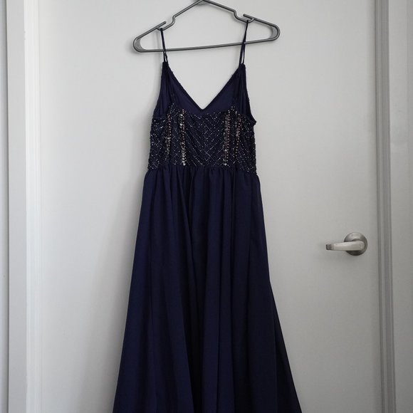 Dark blue long dress - Picture 3 of 10